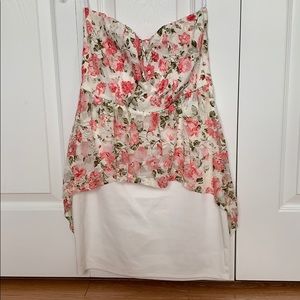 Strapless floral dress